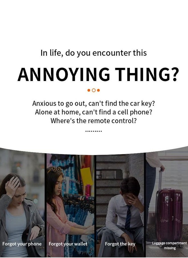 BOUND MOAT - Smart Bluetooth Tracker Key Finder Item Locator Tracking Smart Tag for Keys Bags Anti-lose AirTag iOS Compatible Support Apple Find My Without Monthly fees Waterproof White - Image 1