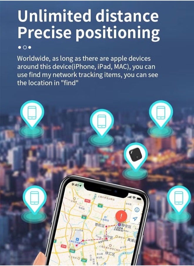 BOUND MOAT - Smart Bluetooth Tracker Key Finder Item Locator Tracking Smart Tag for Keys Bags Anti-lose AirTag iOS Compatible Support Apple Find My Without Monthly fees Waterproof White - Image 1