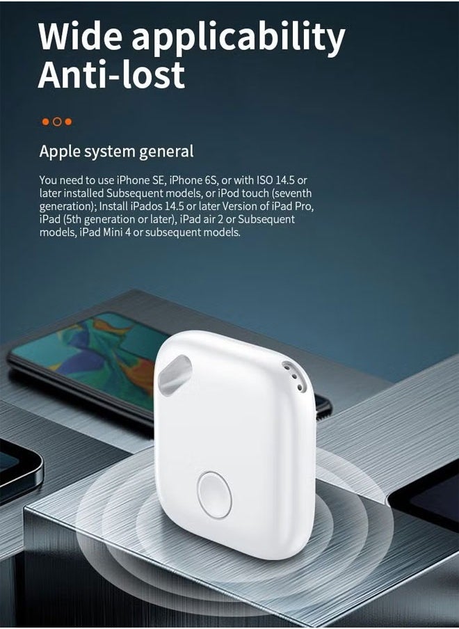BOUND MOAT - Smart Bluetooth Tracker Key Finder Item Locator Tracking Smart Tag for Keys Bags Anti-lose AirTag iOS Compatible Support Apple Find My Without Monthly fees Waterproof White - Image 1