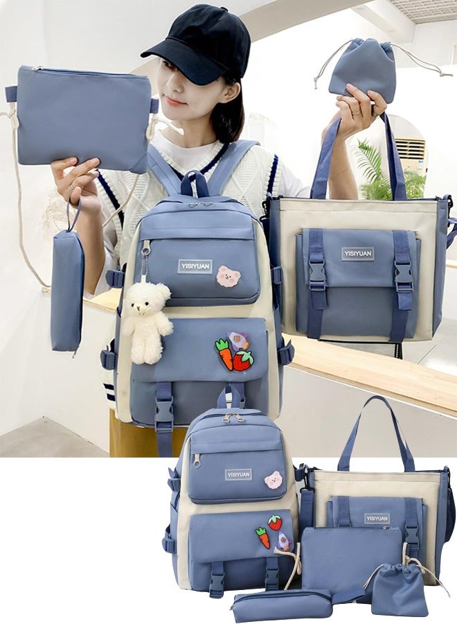 TAPIT Kids Backpacks 5 pcs Backpack Set School Bag Kids' Book bag Casual pack Travel Backpack include Shoulder Bag Handbag Drawstring&Pencil Bag for Boys or Girls  - Image 1