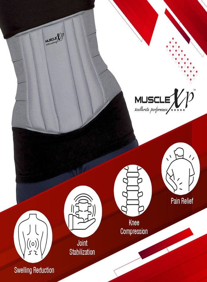 MuscleXP DrFitness+ Lumbo Sacral Belt, Back Support Belt With Cushioning & Semi-Flexible, Splints For Men & Women, Optimum Back Support, Back Pain Relief-Compression Belt, Medium Size - Image 5