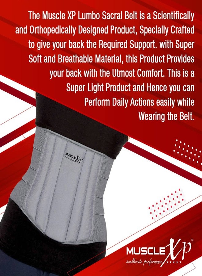 MuscleXP DrFitness+ Lumbo Sacral Belt, Back Support Belt With Cushioning & Semi-Flexible, Splints For Men & Women, Optimum Back Support, Back Pain Relief-Compression Belt, Medium Size - Image 4