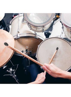 Thoraya 2 Pcs Natural Silicone Drumstick Silent Tip Cover Anyplace Playing Mallet Mute Tip(Black)  - Image 2