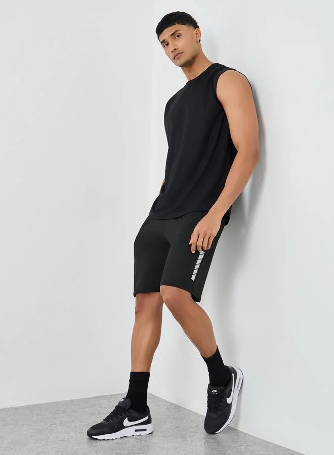 ستايلي اكتيف ستايلي تانك رجالي سادة بياقة مضلعة