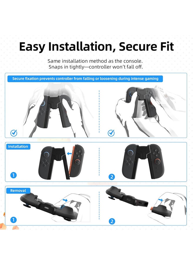 أوليون قبضة شحن لـ Nintendo Switch 2 Joycon، قبضة مريحة على شكل V مع إضاءة LED، كابل Type-C، خفيفة الوزن، إكسسوارات شحن سريع لـ Nintendo Switch 2 - Image 4
