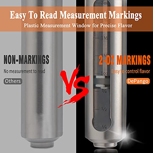 DePango Meat Injector, Stainless Steel Marinade Injector Flavor Syringe Kit with 2-oz Measurement Window for Smoker Food BBQ Grill, Cooking Turkey Chicken Steak Beef Brisket Pork-Chops, 3 Meat Needles - Image 4