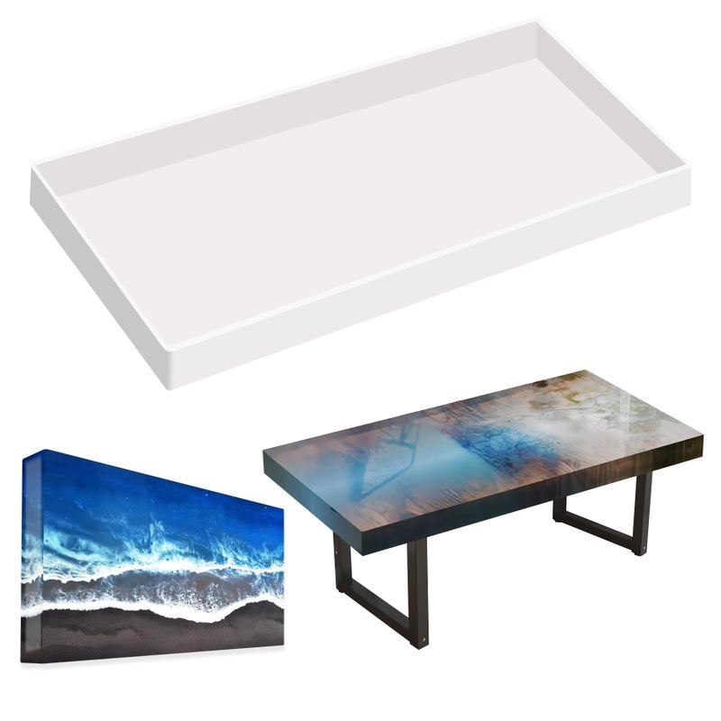 Vehipa Extra Large Epoxy Resin Mold 2263x1181x138in Reusable Resin Molds for River Table Coffee Table Trays Cutting Boards DIY Resin Art - Image 3