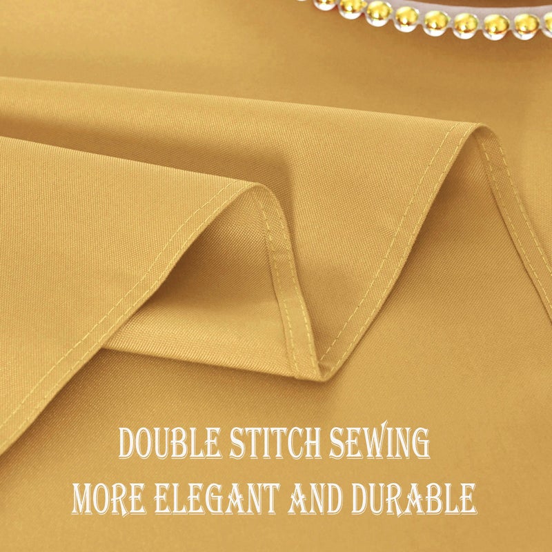 Kaipho Gold Rectangle tablecloth مقاومة للماء مقاومة للبقعة مقاومة للتجاعيد طاولة خالية من القماش 210GSM البوليستر القابلة للمساو - Image 5