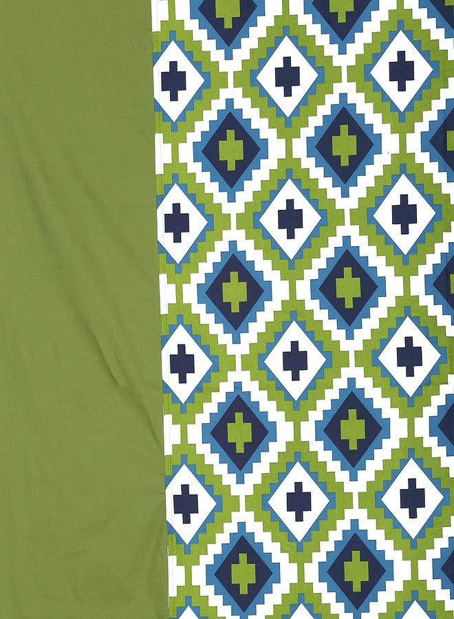 Swayam Pure Cotton Single Bedsheet with 1 Pillow Covers | Size 60 x 90 inch | 200 TC | Geometric Design | Soft Breathable Bed Sheet | Comfortable & Durable for Bedroom - Green - Image 4
