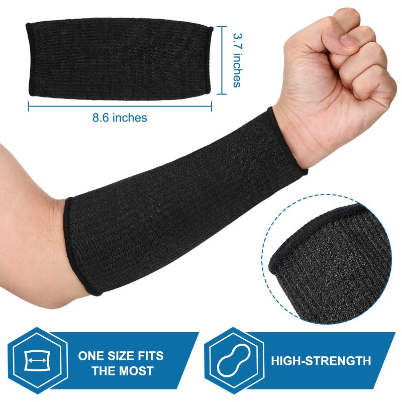 Geyoga 2 Pairs Cut Resistant Sleeve Arm Protection Level 5 Protection Safety Protective Sleeves Arm Protectors for Men Women(8.6 x 3.7 Inches,Black, Gray) - Image 4