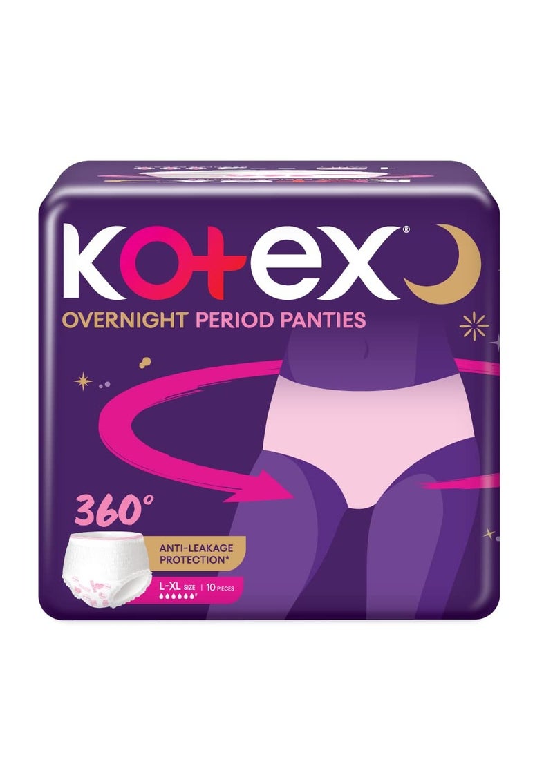 Kotex - Kotex overnight period panties (Large/Extra Large size, pack of 10 panties) - Image 1