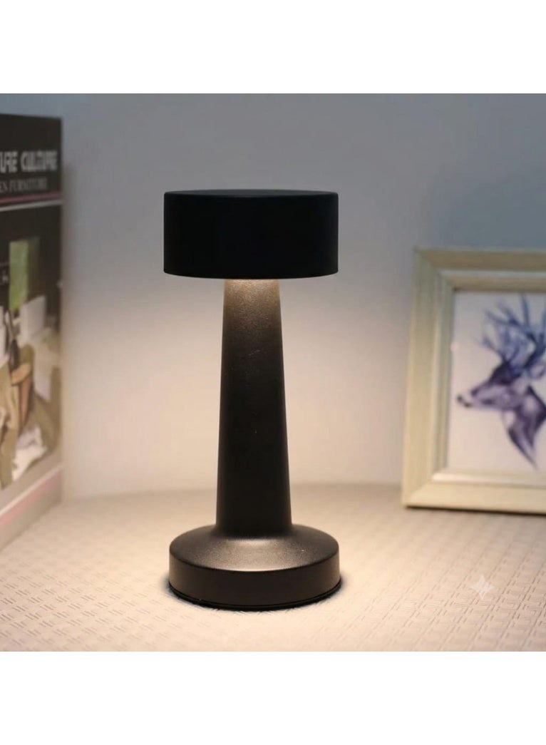 Three Level Adjustable  Rechargeable  Touch Activated LED Table Lamp  Black - Image 2