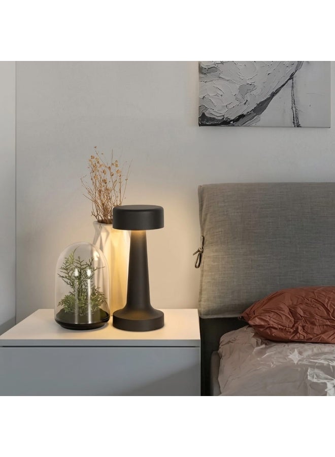 Three Level Adjustable  Rechargeable  Touch Activated LED Table Lamp  Black - Image 3