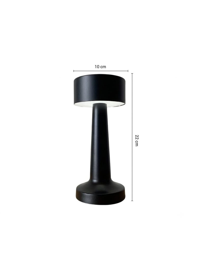 Three Level Adjustable  Rechargeable  Touch Activated LED Table Lamp  Black - Image 4