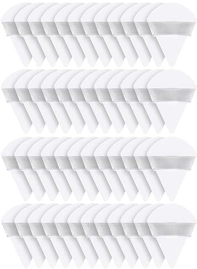SUNISA Triangle Powder Puff Face Cosmetic Powder Puff Washable Reusable Bake Loose Powder Cosmetic Foundation Sponge Mineral Powder (48 Pcs White Triange Puff) - Image 2