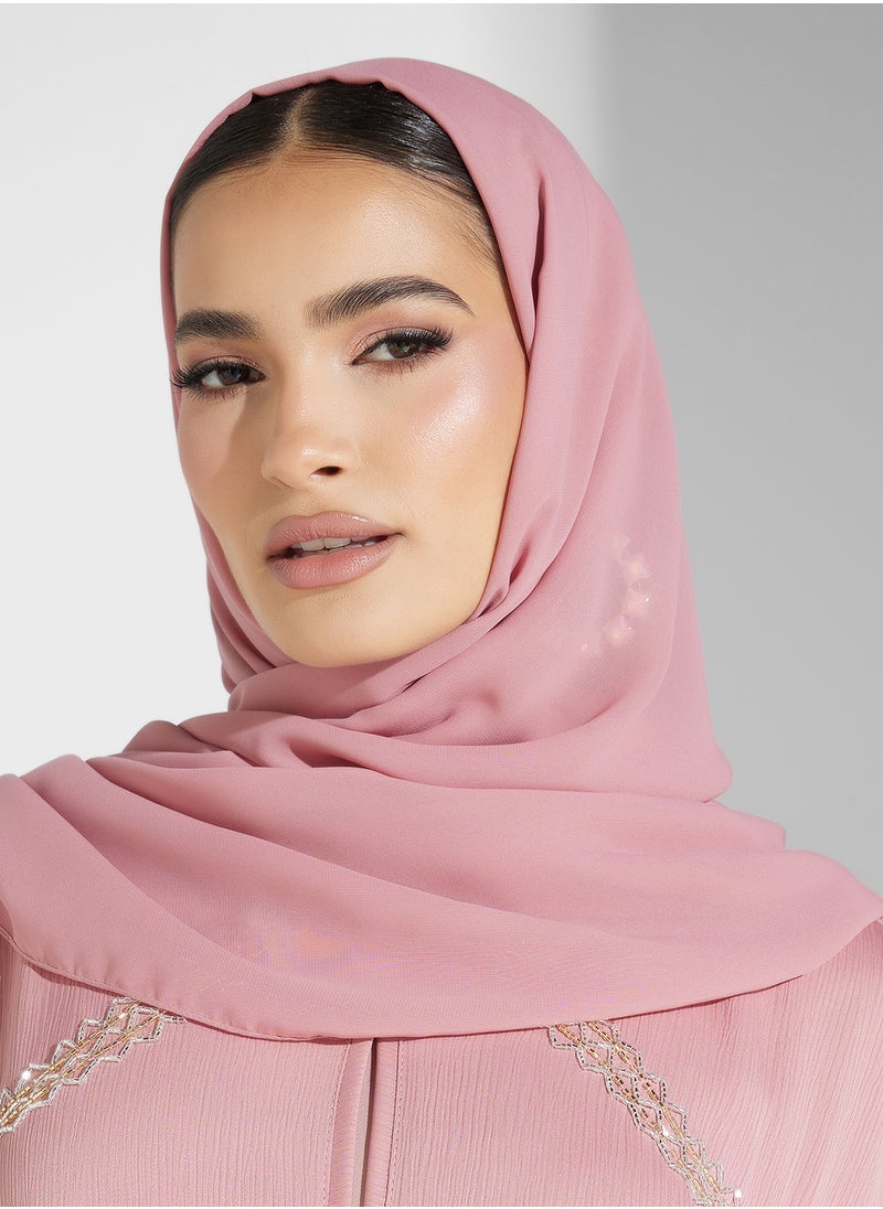 hayas closet Embellished V-Neck Flared Sleeve Abaya  - Image 4