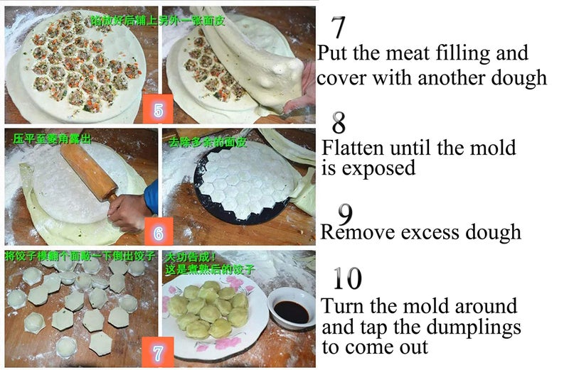 YNHIAG Russian Ravioli Maker Dumplings Mold,Pelmeni Maker,Pelmeni Metal Mold - Pelmeni Meat Dumplings,Siberian Pelmeni Meat,Ravioli Cutter,Saves Time and Bring Great Family Fun,Must-Have Item in All Kitchens - Image 5