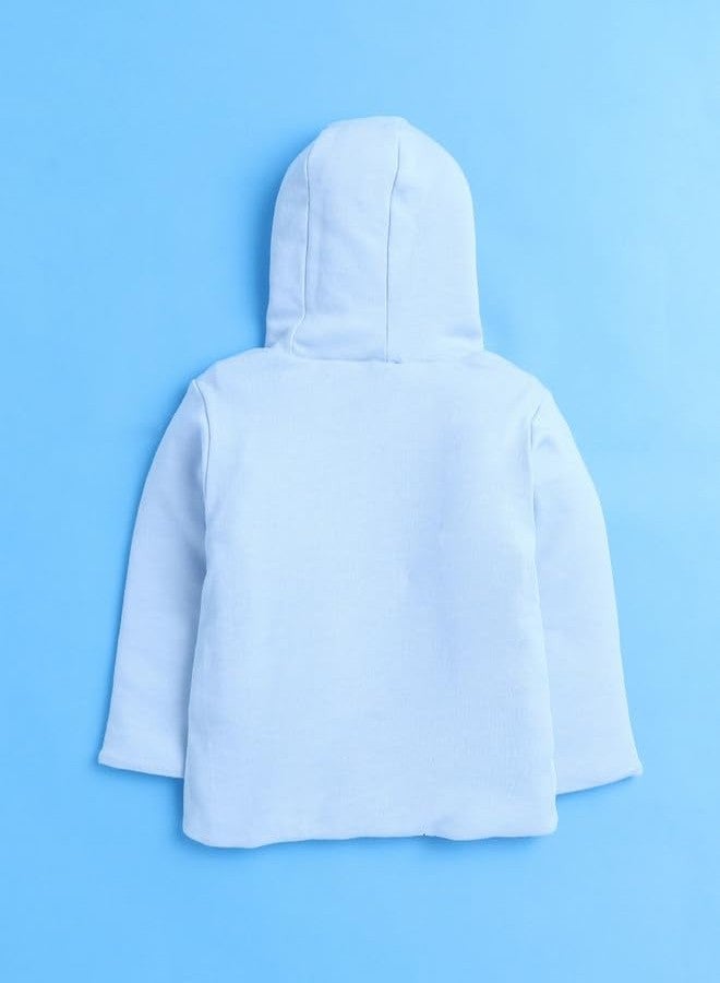 BUMZEE جاكيت padded قابل للعكس بأكمام كاملة للأطفال الأولاد باللون الأزرق السماوي والأبيض - العمر 6-12 شهر (Peb9961C-sbl.wht) - Image 2