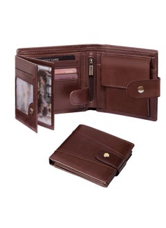 Excefore Genuine Leather Wallets for Men, Leather Multi-Functional RFID Blocking Wallet with 17 Credit Card Slots, Multi Card Holder Slim Mens Wallet with Zipper Coin Purse, Bifold Wallet  - Image 1