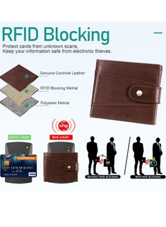 Excefore Genuine Leather Wallets for Men, Leather Multi-Functional RFID Blocking Wallet with 17 Credit Card Slots, Multi Card Holder Slim Mens Wallet with Zipper Coin Purse, Bifold Wallet  - Image 5