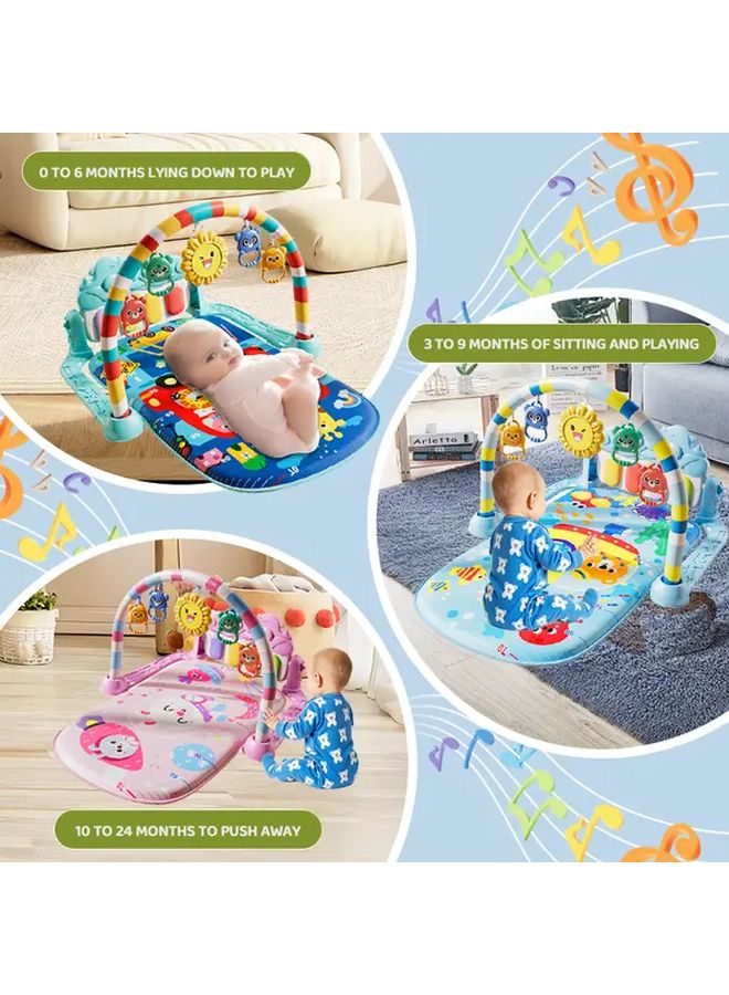 Orange Baby Piano Sensory Toys Adjustable Tummy Time Gym With 5 Removable Developmental Panels - Image 5