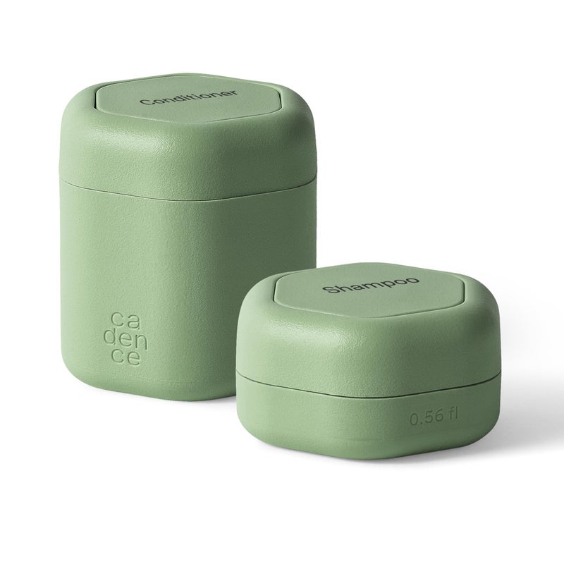 Cadence Travel Containers Basic Skincare Set Magnetic Containers with LidsCarry On Travel Essentials For WomenMen 3 Small Capsules 056oz Cleanser Moisturizer SunIcon Labels Eucalyptus - Image 2