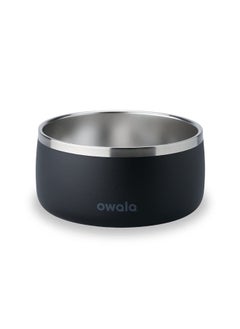 Pet Bowl - Durable Stainless Steel, Food and Water Bowl for Dogs, Cats, and All Pets, Non-Slip Base, 48oz, Black (Very, Very Dark)