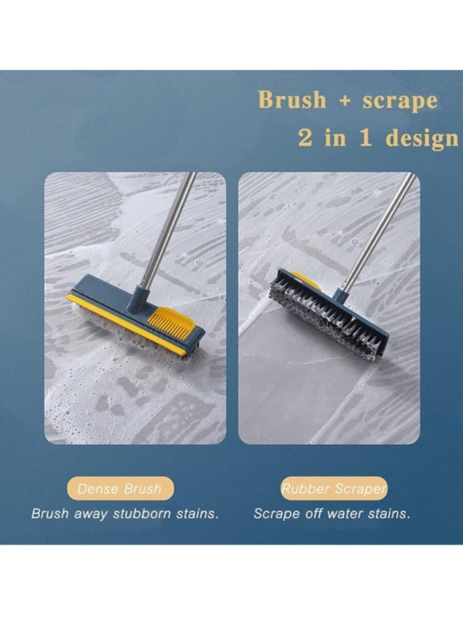 Arabest Floor Scrubbing Brush with Long Handle,Squeegee and Comb，Hard Bristle Sweeping Broom for Tiles,Cleaning Pet Hairs, Sofa, Window, Carpet, Bathroom and Hard-to-Reach Corners (Blue) - Image 3