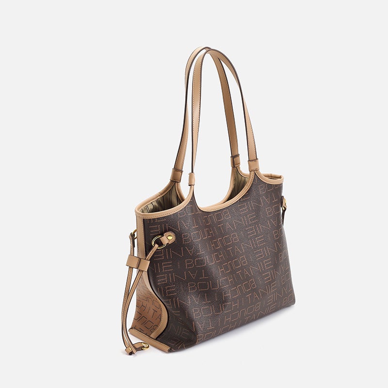 Women'S Bag 2025 Spring And Trendy Satchel Large-Capacity Tote Bag Niche Texture Versatile Printed Shoulder Commuter Bag - Image 5
