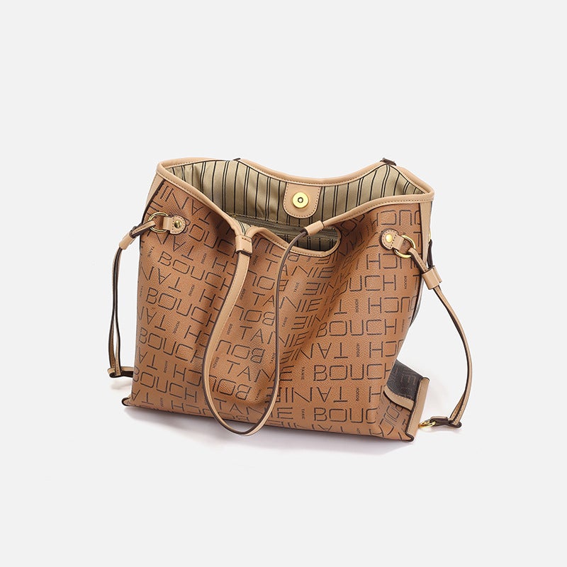 Women'S Bag 2025 Spring And Trendy Satchel Large-Capacity Tote Bag Niche Texture Versatile Printed Shoulder Commuter Bag - Image 4