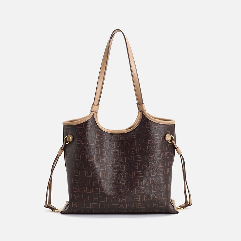 Women'S Bag 2025 Spring And Trendy Satchel Large-Capacity Tote Bag Niche Texture Versatile Printed Shoulder Commuter Bag - Image 3