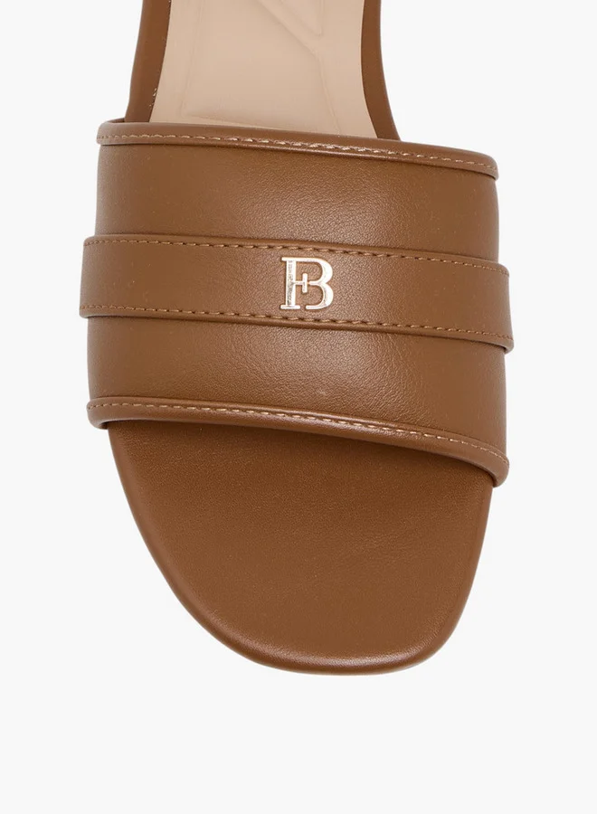 Flora Bella By Shoexpress Logo Accent Slip-On Flat Sandals