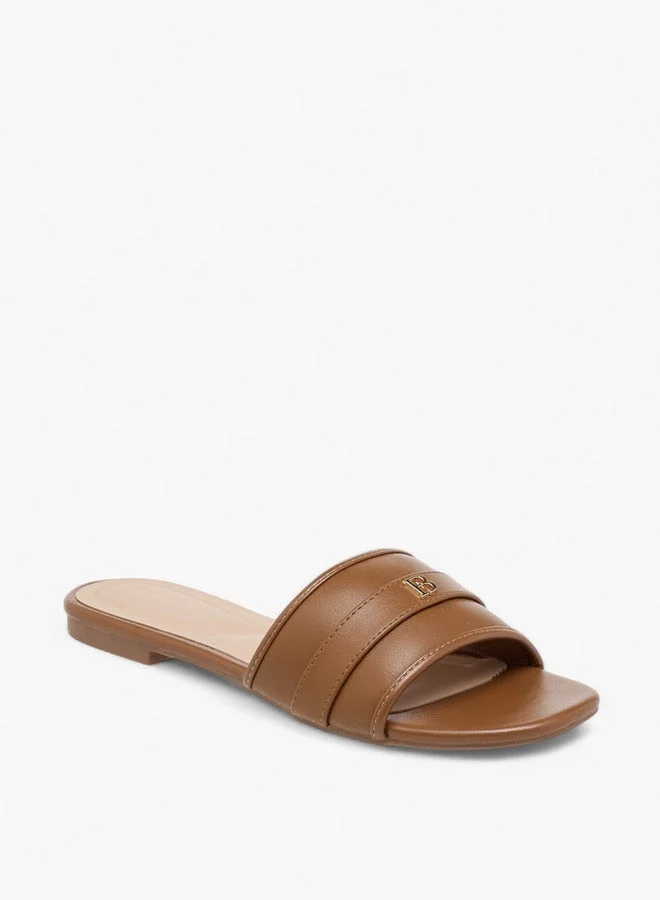 Flora Bella By Shoexpress Logo Accent Slip-On Flat Sandals