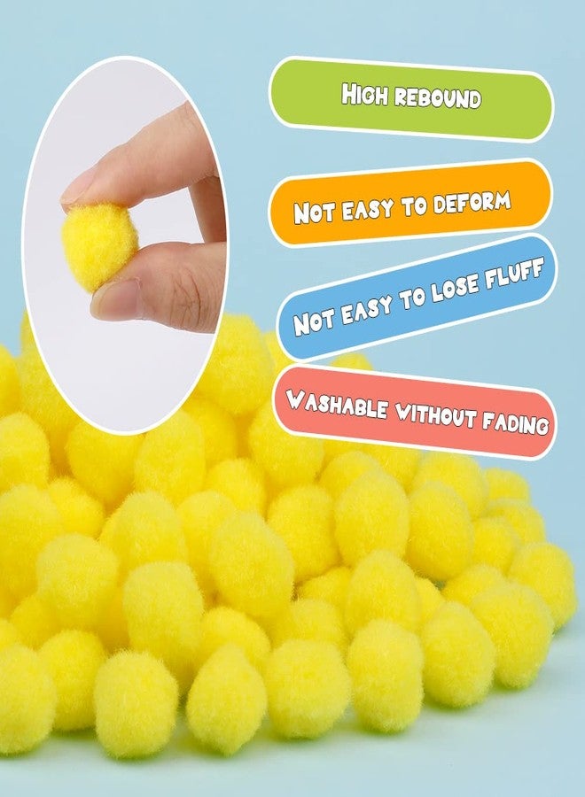 MORFEN 150 Pieces Pom Poms, 1 Inch Yellow Craft Pom Poms, Fuzzy Pompom Puff Balls, Small Pom Pom Balls for Gift, DIY Arts, Crafts Projects, Home Decorations - Image 2