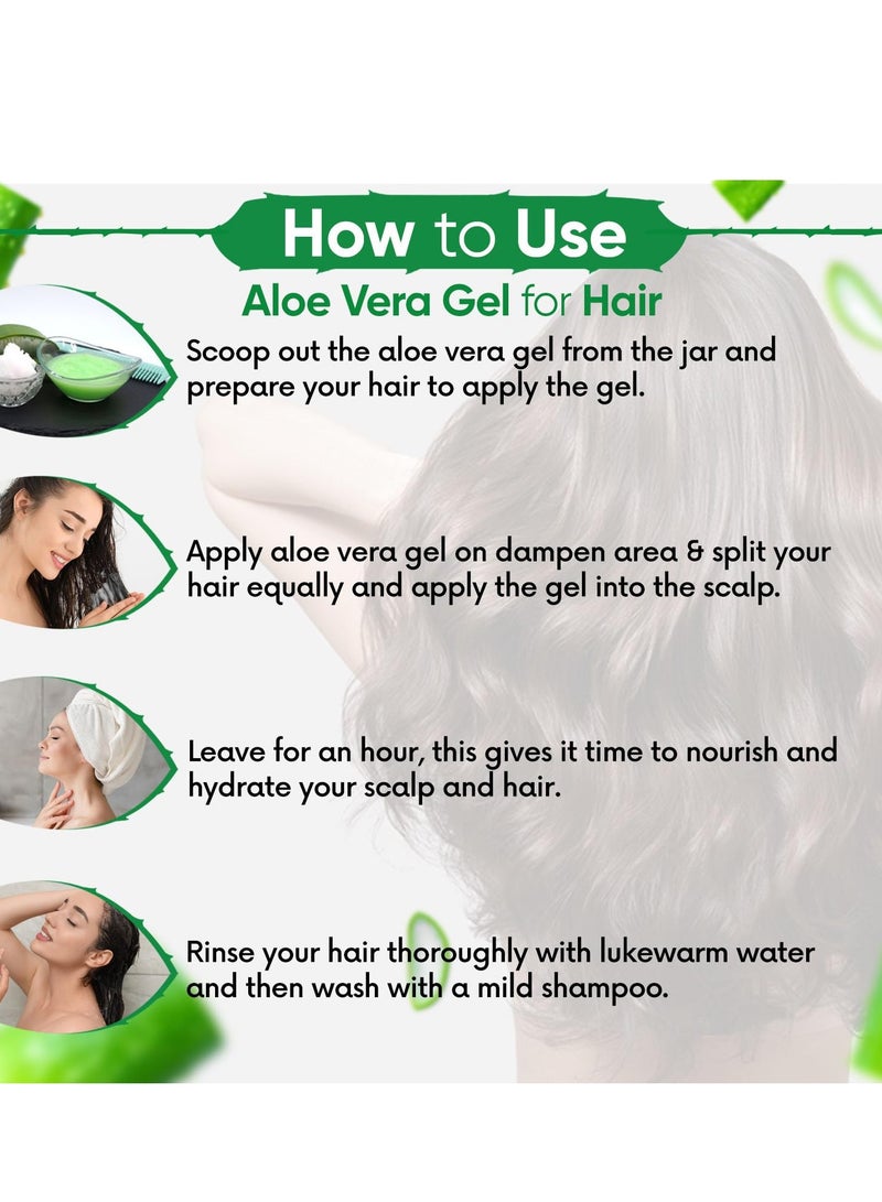 KAZIMA Pure Aloe Vera Gel for Skin and Hair, 500gm | Hydrates, Moisturizes & Soothes Irritated Skin | Pure & Natural Aloe Vera Gel for Face, Acne, Scars, Dark Circles & Sunburn - Image 5