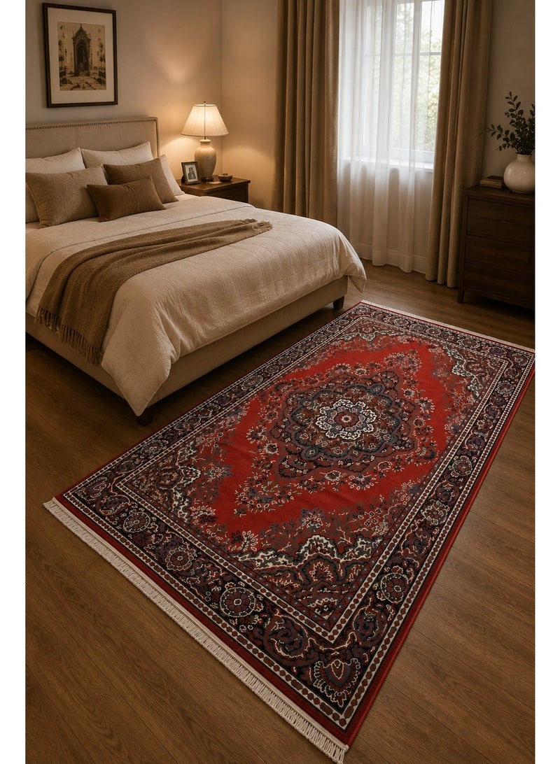 القفاري سجاد أفراح الهنا بنقوش تراثية، مناسب لغرف المعيشة والمجالس، 165×260 سم، أحمر - Image 2