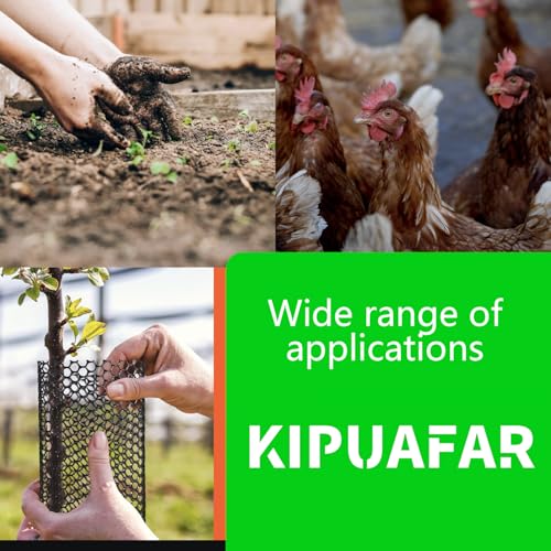Kipuafar Pet Proof Barrier Net, Black Plastic Chicken Wire Mesh Fencing 15.7IN x 16.4FT, Balcony Cat Safety Net & Garden Snake Barrier, Heavy Duty Protection for Chicken Coops, Rabbit Hutches, Dog Kennels - Image 5