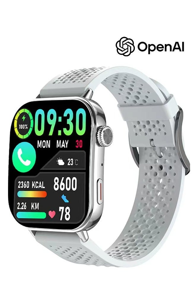 KitKey Korean Brand Smart Watch 6 Pro – Built-in ChatGPT AI Assistant, 2.06" AMOLED Curved Display, AI Dynamic Watch Faces with 3D Sliding UI, Bluetooth Calling, IP68 Waterproof, 120 Sports Modes, Quick-Release Breathable Strap, Zinc Alloy Vacuum-Plated Frame, Compatible with Android and iOS - Image 1