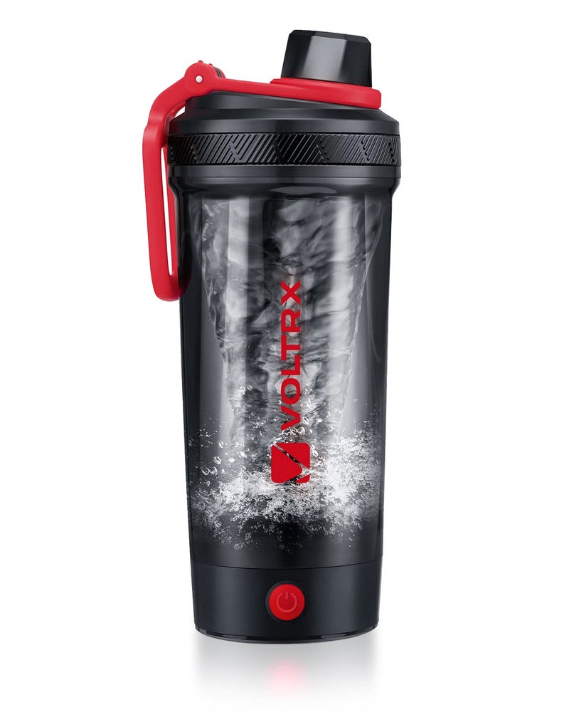 VOLTRX Shaker Bottle, Gallium USB C Rechargeable Electric Protein Shake Mixer, Shaker Cups for Protein Shakes and Meal Replacement Shakes, BPA Free, Made with Tritan, 24oz, Red - Image 1