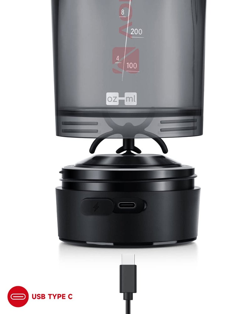 VOLTRX Shaker Bottle, Gallium USB C Rechargeable Electric Protein Shake Mixer, Shaker Cups for Protein Shakes and Meal Replacement Shakes, BPA Free, Made with Tritan, 24oz, Red - Image 5