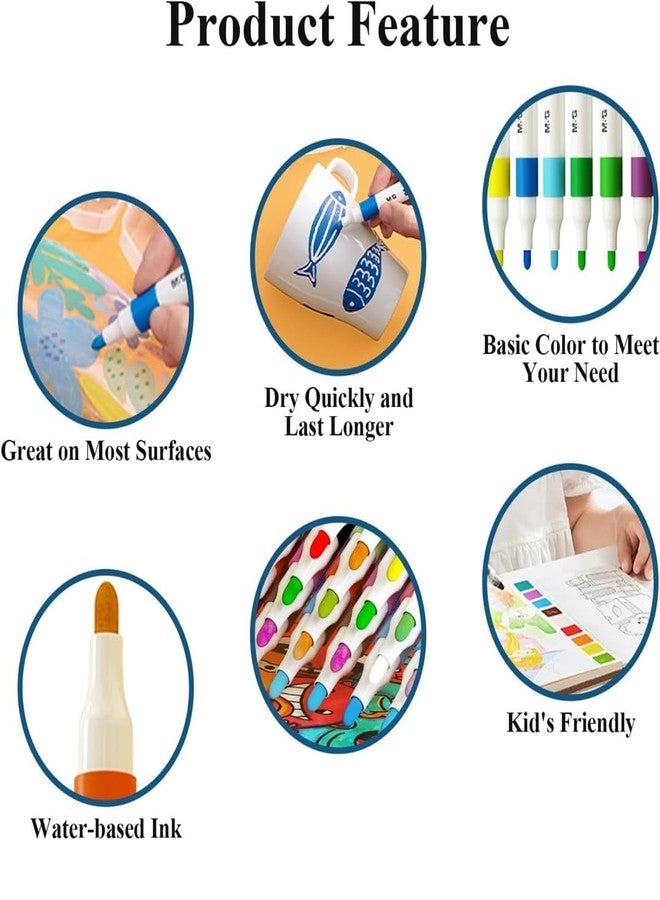 HOME ELEMENTS Acrylic Paint Markers Medium Set 24 Colors Non Toxic Acrylic Paint Multi-Surface Art Supplies Marker for Mandala Art Doodling Drawing Sketching Rock Canvas Wood Ceramic School Project - Image 5