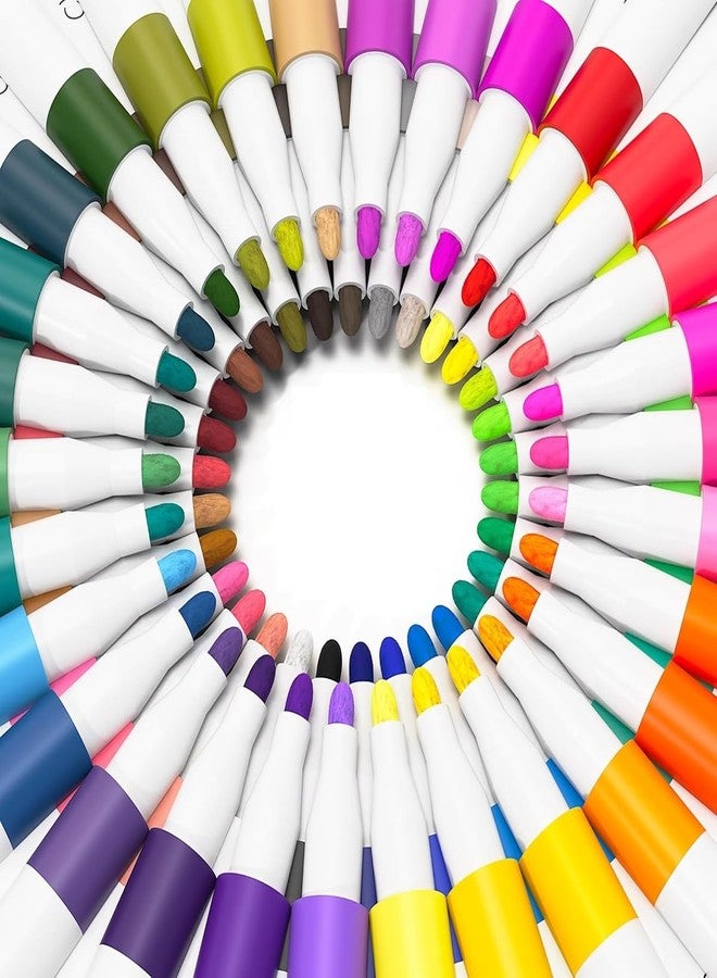 HOME ELEMENTS Acrylic Paint Markers Medium Set 24 Colors Non Toxic Acrylic Paint Multi-Surface Art Supplies Marker for Mandala Art Doodling Drawing Sketching Rock Canvas Wood Ceramic School Project - Image 1