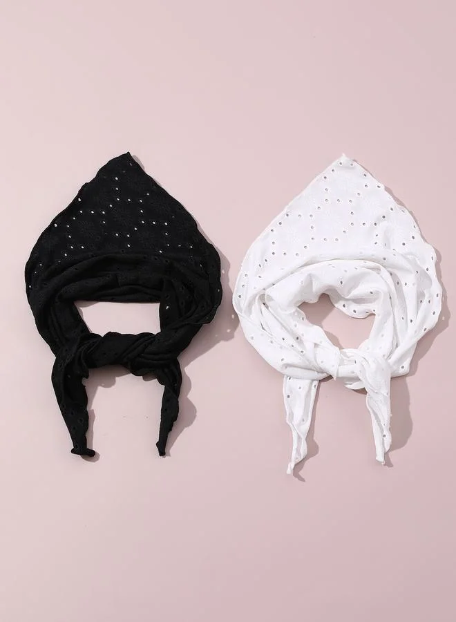تايك تو Set of 2 - Triangle Eyelet Elastic Headband