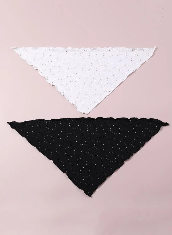 Take Two  Set of 2 - Triangle Eyelet Elastic Headband for Women | Best Price UAE