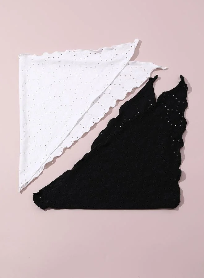 Take Two  Set of 2 - Triangle Eyelet Elastic Headband for Women | Best Price UAE