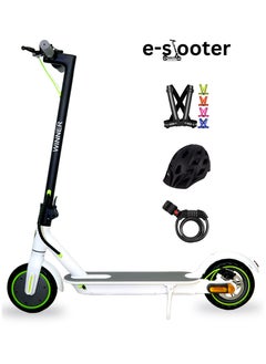 Generic High Speed Electric Scooter With Flashing Turn Signals 350W Brushless Motor, App control, Bluetooth, Foldable E scooter , this amazing scooter comes with free helmet, lock and vest - White  - Image 1