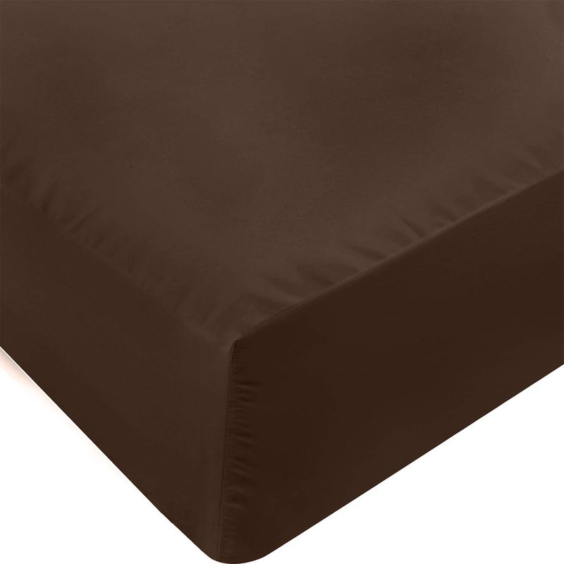 Utopia Bedding King Fitted Sheet - Bottom Sheet - Deep Pocket - Soft Microfiber - Shrinkage and Fade Resistant - Easy Care -1 Fitted Sheet Only (Brown) - Image 1