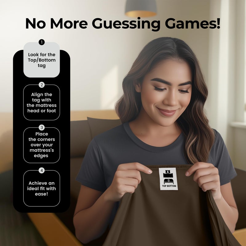 Utopia Bedding King Fitted Sheet - Bottom Sheet - Deep Pocket - Soft Microfiber - Shrinkage and Fade Resistant - Easy Care -1 Fitted Sheet Only (Brown) - Image 5