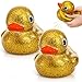Goaste 2 Pack Giant Glitter Rubber Ducks 67 Inch Big Yellow Ducky Large Sparkly Toy Duckies with Squeaky Sound Bathtub Floating Rubber Ducks for Baby Shower Birthday Party Summer Beach - Image 2
