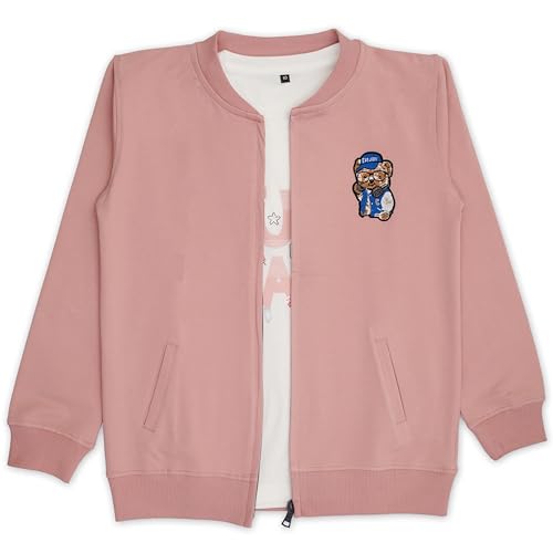 CAVIO Boys Pink Casual Zipper Jacket Witth T-Shirt - Image 1